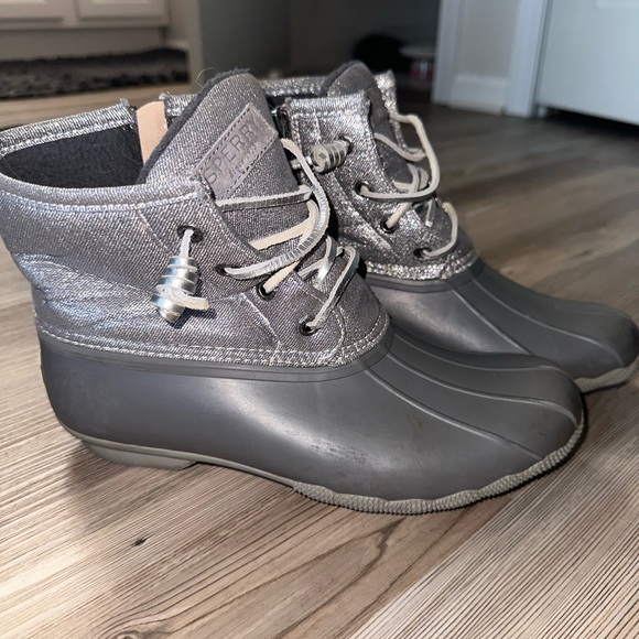 Silver/Gray Sperry Duck Boots - Picture 2 of 2